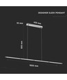 Suspension LED designer 36W en chrome - 182cm, 2700lm, 4000K, IP20