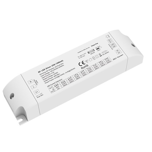 Driver rWave dimmable 36W / 350mA-1200mA pour panneau LED - 10-52V, Push dim, RF, sans scintillement