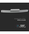 Plafonnier/applique 36W Designer Bend Glass Double - Chrome, 2700lm, 4000K, inox et verre, IP20, largeur 98,5cm