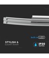 Plafonnier/applique 36W Designer Bend Glass Double - Chrome, 2700lm, 4000K, inox et verre, IP20, largeur 98,5cm