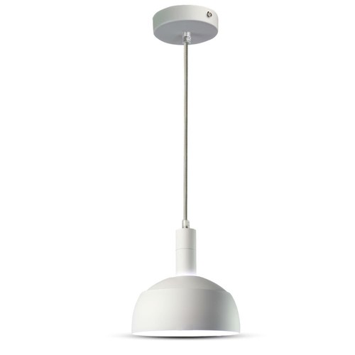Suspension E14 avec abat-jour blanc - Max. 60W, ajustable, design moderne, sans source lumineuse