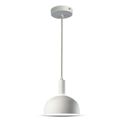 Suspension E14 avec abat-jour blanc - Max. 60W, ajustable, design moderne, sans source lumineuse
