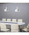 Suspension E14 avec abat-jour blanc - Max. 60W, ajustable, design moderne, sans source lumineuse