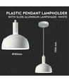Suspension E14 avec abat-jour blanc - Max. 60W, ajustable, design moderne, sans source lumineuse