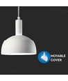 Suspension E14 avec abat-jour blanc - Max. 60W, ajustable, design moderne, sans source lumineuse