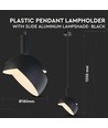 Suspension E14 avec abat-jour ajustable - Noir, Ø18cm, câble 1m, max 60W, hors source lumineuse