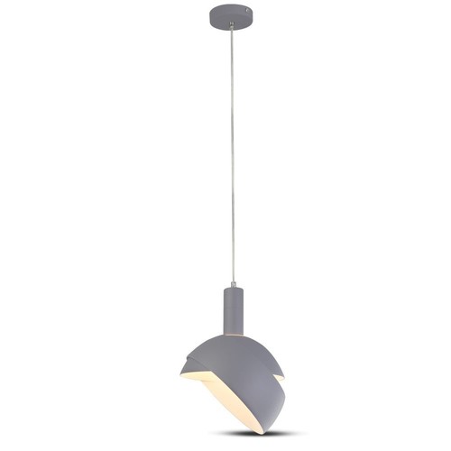 Suspension E14 avec abat-jour en aluminium gris - Ø18cm, câble 1 mètre, max 60W, sans source lumineuse