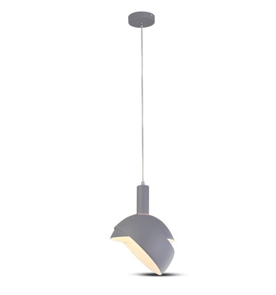 Suspension E14 avec abat-jour en aluminium gris - Ø18cm, câble 1 mètre, max 60W, sans source lumineuse