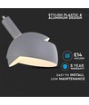 Suspension E14 avec abat-jour en aluminium gris - Ø18cm, câble 1 mètre, max 60W, sans source lumineuse