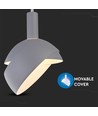Suspension E14 avec abat-jour en aluminium gris - Ø18cm, câble 1 mètre, max 60W, sans source lumineuse