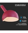 Suspension E14 avec abat-jour en aluminium rose - Max 60W, plastique et aluminium, 5 ans de garantie