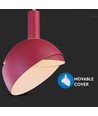 Suspension E14 avec abat-jour en aluminium rose - Max 60W, plastique et aluminium, 5 ans de garantie