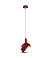 Suspension E14 avec abat-jour en aluminium rouge - Max 60W, rouge, 180x100x1200mm