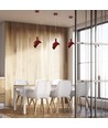 Suspension E14 avec abat-jour en aluminium rouge - Max 60W, rouge, 180x100x1200mm