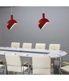 Suspension E14 avec abat-jour en aluminium rouge - Max 60W, rouge, 180x100x1200mm