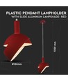 Suspension E14 avec abat-jour en aluminium rouge - Max 60W, rouge, 180x100x1200mm