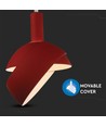 Suspension E14 avec abat-jour en aluminium rouge - Max 60W, rouge, 180x100x1200mm