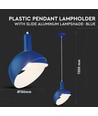 Suspension E14 bleue avec abat-jour en aluminium - Max 60W, Ø18cm, IP20, 5 ans de garantie