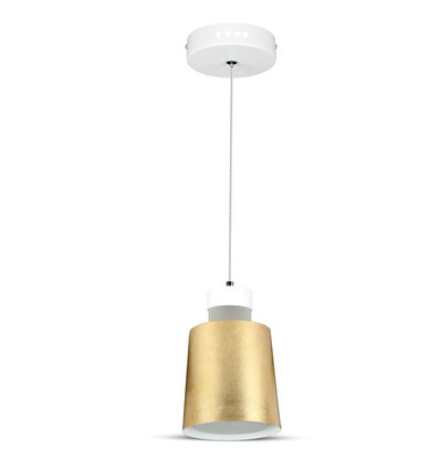 Suspension LED 7W - Abat-jour acrylique doré, Ø12cm, source lumineuse incl.