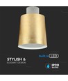 Suspension LED 7W - Abat-jour acrylique doré, Ø12cm, source lumineuse incl.