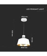 Suspension LED 7W, Ø25cm - Acrylique blanc, 4000K, source lumineuse incl.