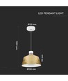 Suspension LED 7W avec abat-jour acrylique doré - 3000K, IP20, source lumineuse incl.