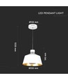 Suspension LED 7W blanche - Ø25cm, acrylique, 3000K, source lumineuse incl.