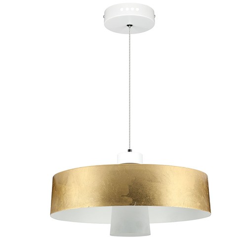 Suspension LED 7W, abat-jour acrylique doré - Ø34cm, 3000K, 400lm, IP20
