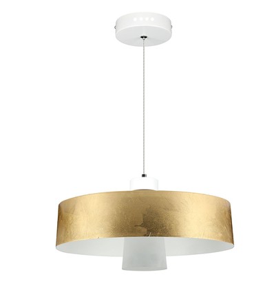 Suspension LED 7W, abat-jour acrylique doré - Ø34cm, 3000K, 400lm, IP20