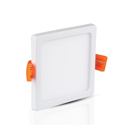 Panneau LED encastrable 22W 17x17cm, carré - 100lm/W, bord blanc, Trou: 15,5 x 15,5 cm, Dim: 17 x 17 cm