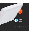Panneau LED encastrable 22W 17x17cm, carré - 100lm/W, bord blanc, Trou: 15,5 x 15,5 cm, Dim: 17 x 17 cm