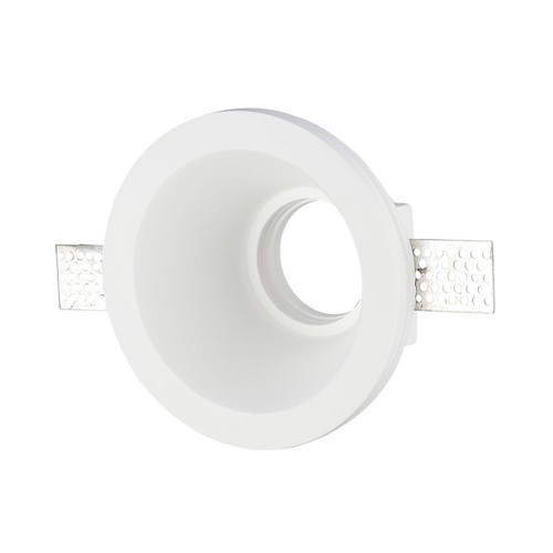Spot encastrable en plâtre GU10, rond - Blanc, trou: Ø13,2 cm, dim: Ø13,2 x 7,4 cm, sans source lumineuse