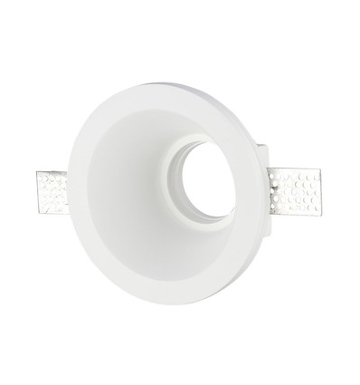 Spot encastrable en plâtre GU10, rond - Blanc, trou: Ø13,2 cm, dim: Ø13,2 x 7,4 cm, sans source lumineuse