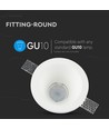 Spot encastrable en plâtre GU10, rond - Blanc, trou: Ø13,2 cm, dim: Ø13,2 x 7,4 cm, sans source lumineuse
