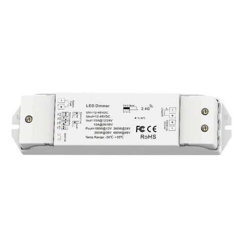 Contrôleur LED LEDlife rWave - Push-dim, 12V (180W), 24V (360W), serre-câble aux deux extrémités