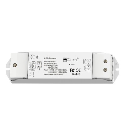 Contrôleur LED LEDlife rWave - Push-dim, 12V (180W), 24V (360W), serre-câble aux deux extrémités