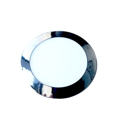 Dalle LED encastrable 24W Ø30cm - Chrome, 2000lm, Perçage : Ø28,5 cm, Dim : Ø30 cm, avec driver