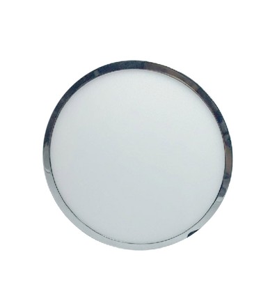 Panneau LED Surface 12W - Chrome, 3000K, Rond