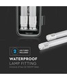 Réglette LED étanche 150cm 44W T8 - IP65, 6400K, 2x22W, blanc froid