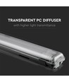 Réglette LED étanche 150cm 44W T8 - IP65, 6400K, 2x22W, blanc froid