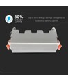 Panneau LED linéaire encastrable 10W - 700lm, 6400K, IP20, perçage: 13,8x3,2 cm, bord blanc