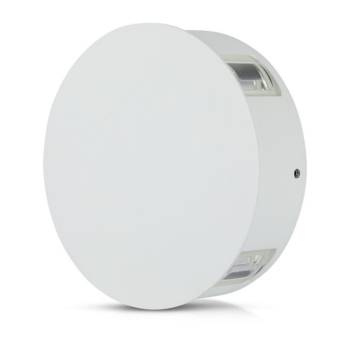 Applique murale LED ronde 4W, blanche - IP65, 360°, 3000K, aluminium, extérieur/intérieur, source lumineuse incluse