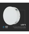 Applique murale LED ronde 4W, blanche - IP65, 360°, 3000K, aluminium, extérieur/intérieur, source lumineuse incluse