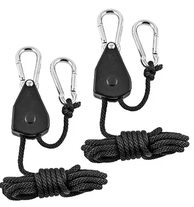 Suspension réglable pour lampe de croissance - Avec mousqueton, capacité de charge 68 kg