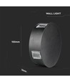Applique murale LED ronde 4W - IP65, noir, 3000K, COB LED, source lumineuse incluse