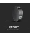 Applique murale LED ronde 4W - IP65, noir, 3000K, COB LED, source lumineuse incluse