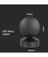 Applique murale LED 7W - IP65, noir, 770lm, blanc chaud, source lumineuse incluse