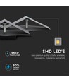 Applique murale LED 9W, noir - 990lm, 3000K, IP20, aluminium, intérieur