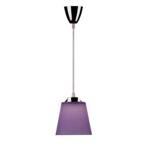 Suspension LED / Plafonnier 7W - Chrome avec abat-jour violet, 4000K, Ø15cm, angle de 90 degrés