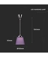 Suspension LED / Plafonnier 7W - Chrome avec abat-jour violet, 4000K, Ø15cm, angle de 90 degrés